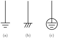 図２　接地を表す記号（接続点による分類）